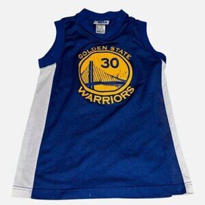 Golden State Warriors Basketball Jersey Curry 30 Kids M NBA Blue & White
